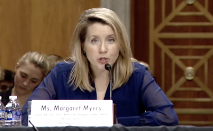 Margaret Myers testifying before the Senate Foreign Relations Committee