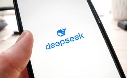 Deepseek logo on a phone screen