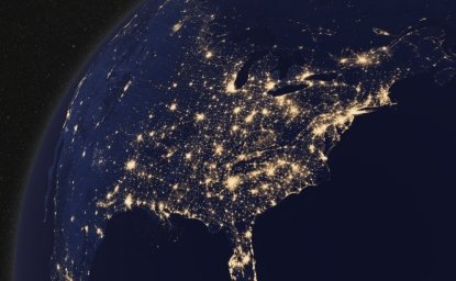 A view of the United States from space.