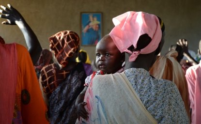 Refugees in Kakuma Refugee Camp during Sunday Mass