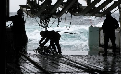 Photo of a survey vessel's operations