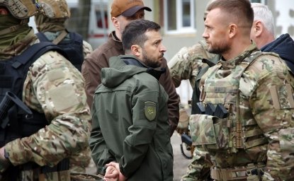 September 14, 2022 - President of Ukraine Volodymyr Zelenskyy visits Kharkiv during Russian Ukrainian war.