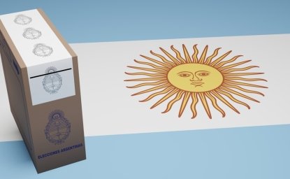 Argentina Flag and Ballot Box