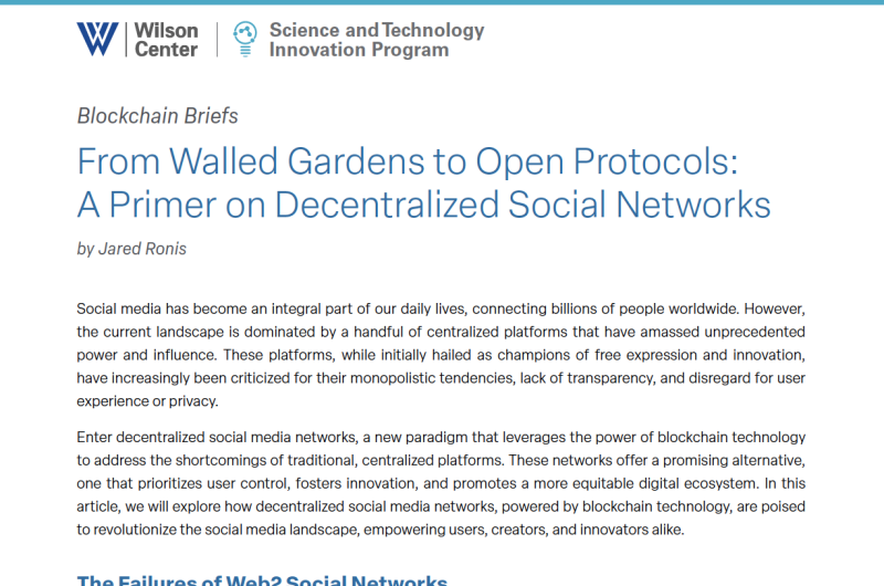 Front page of the publication: From Walled Gardens to Open Protocols: A Primer on Decentralized Social Networks