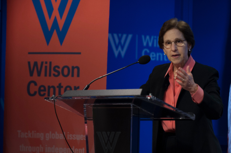 Cynthia Arnson speaking at Wilson Center NATCON panel regarding the Peace Process in Colombia