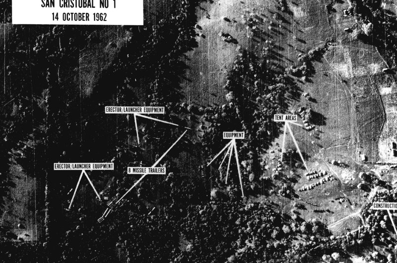 One of the first images of missile bases under construction shown to President Kennedy on the morning of October 16.