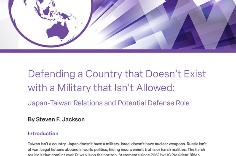 The cover of the report, with a dynamic purple graphic and the Indo-Pacific Program logo.