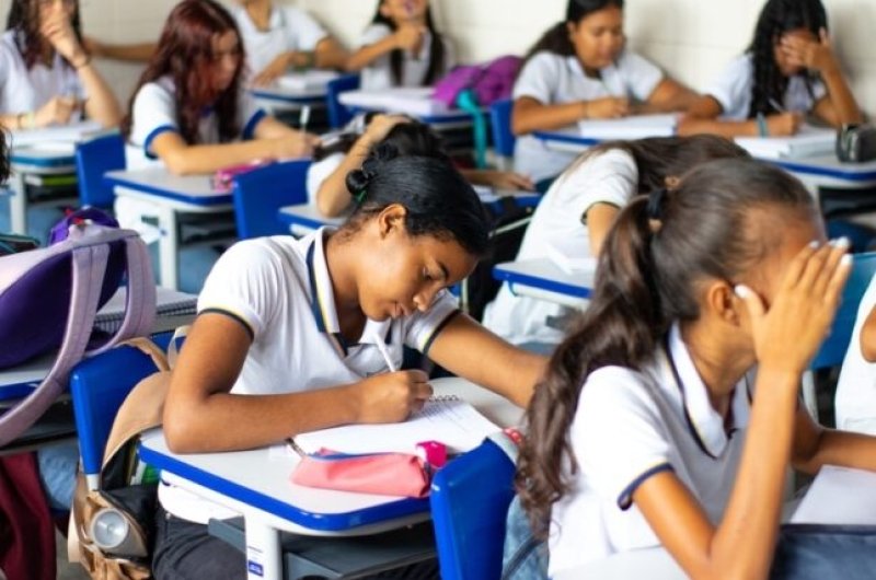 Public school students in class in Aquidabã, Sergipe, Brazil.