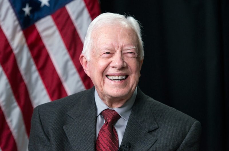 US President Jimmy Carter with Flag