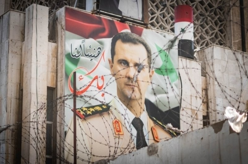 A Poster of President Bashar Al Assad in Damascus