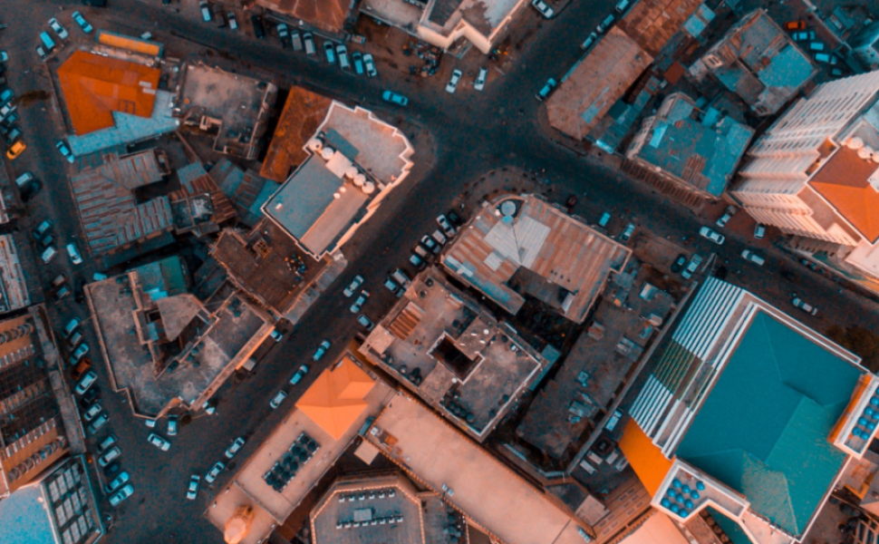 Dar es Salaam aerial city scape