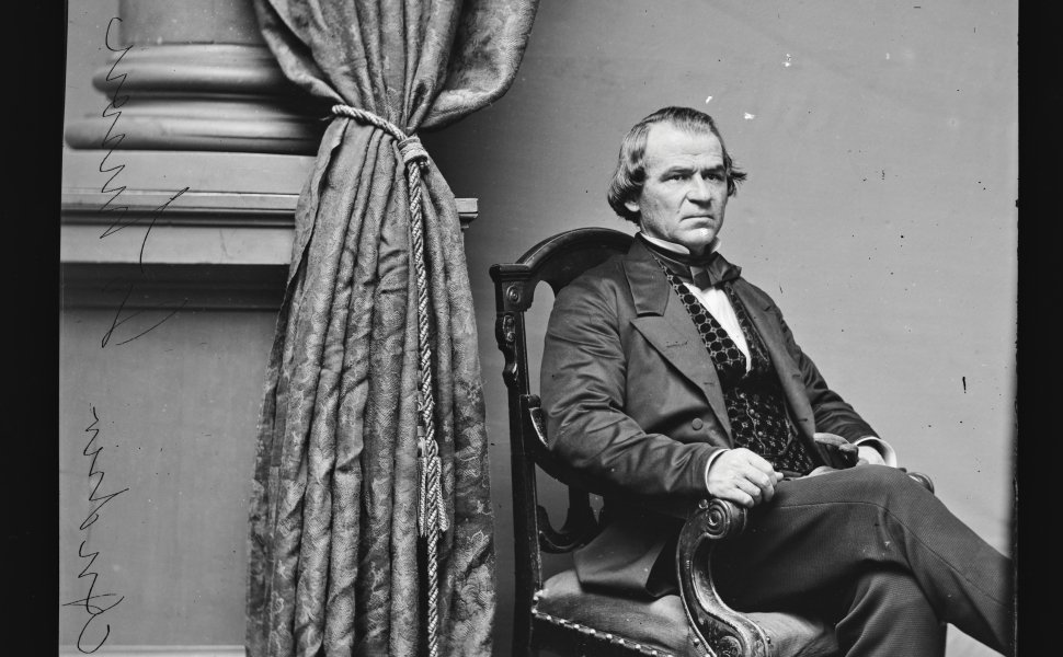 Black & white photograph of Andrew Johnson