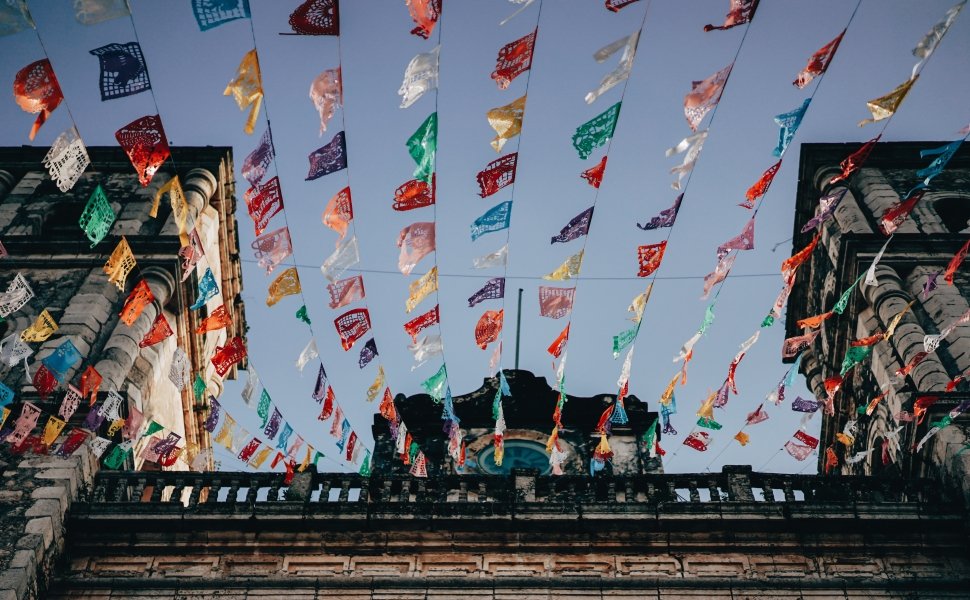 image - flags in Mexican church