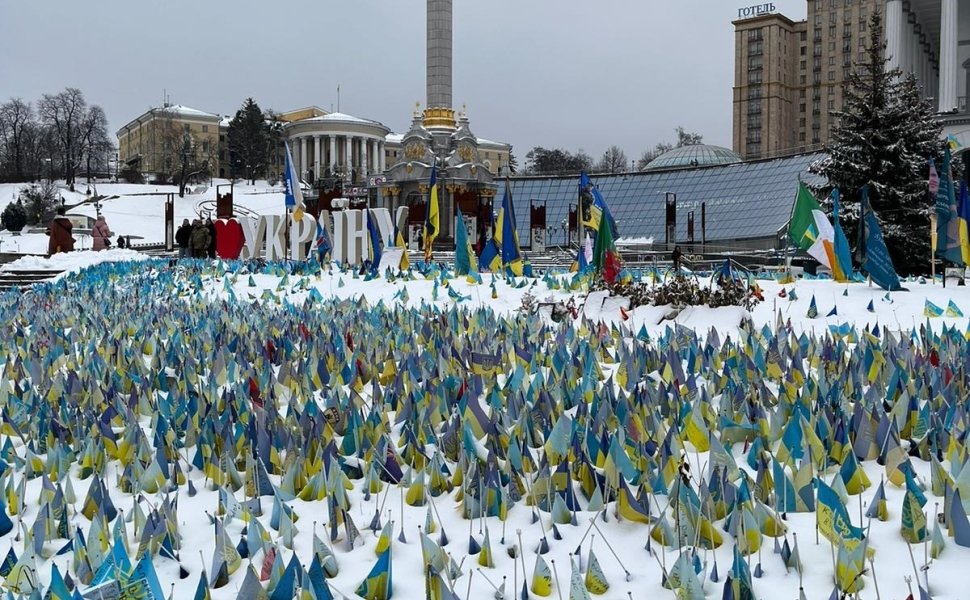 Maidan Square Flags to Remember Fallen Ukrainians