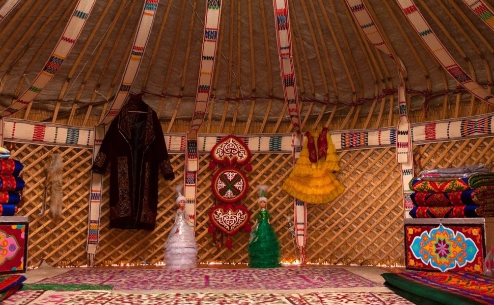 interior of Kazakhstan yurt