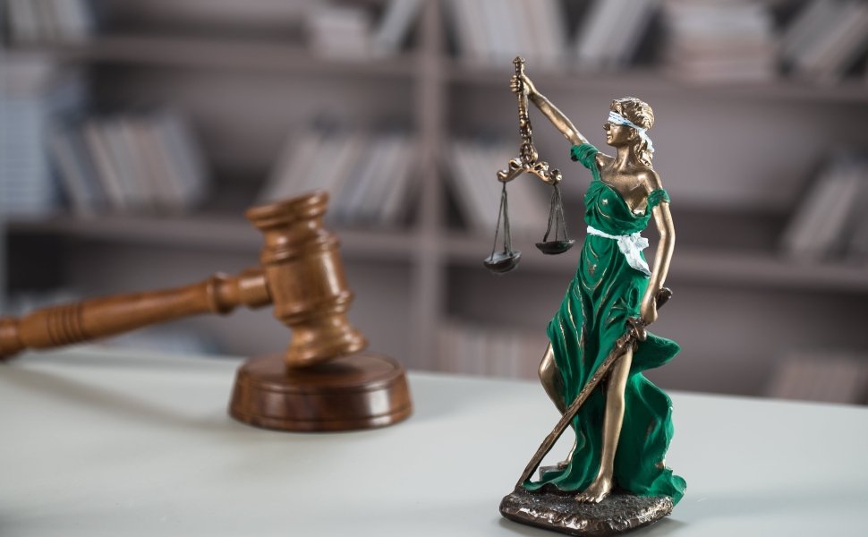 Justice Statue and Gavel