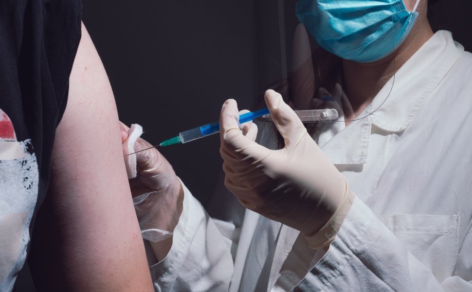 Person receives COVID-19 vaccine