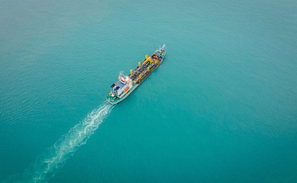 Cargo ship on water