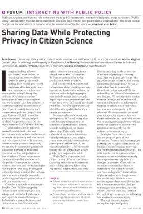 Sharing data while protecting privacy in citizen science