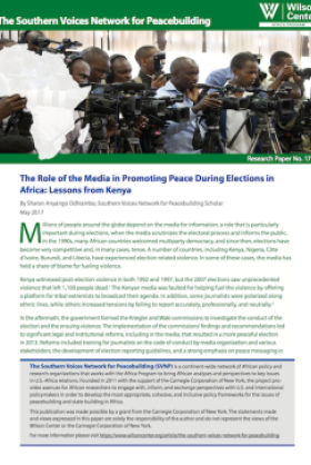 The Media and Election-Related Violence in Africa: Lessons from Kenya