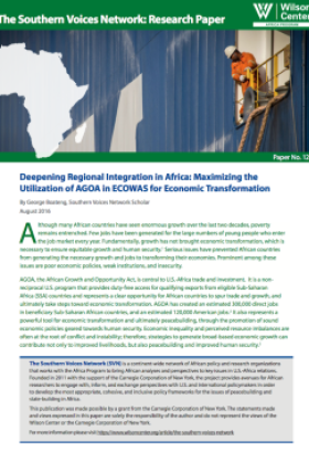 Deepening Regional Integration in Africa: Maximizing AGOA in ECOWAS for Economic Transformation