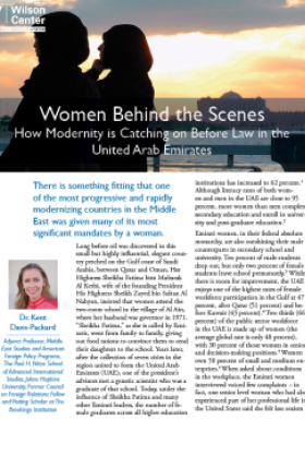 Women Behind the Scenes: How Modernity is Catching on Before Law in the United Arab Emirates