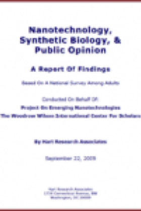 Nanotechnology, Synthetic Biology, & Public Opinion