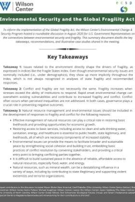 Environmental Security and the Global Fragility Act Policy Brief Cover