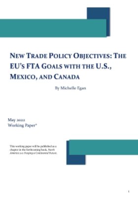 Cover page for The EUs FTA Goals with the U.S. Mexico and Canada