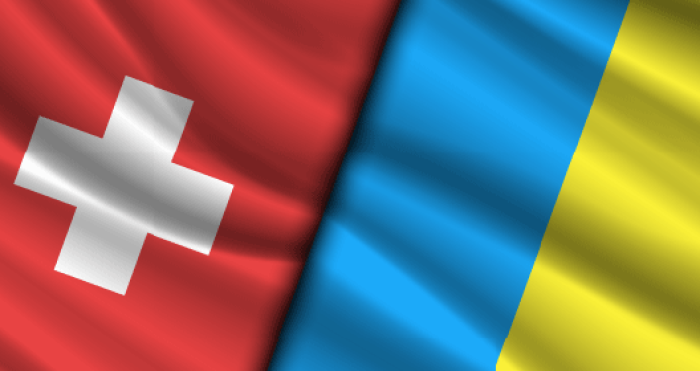 Swiss and Ukraine Flags