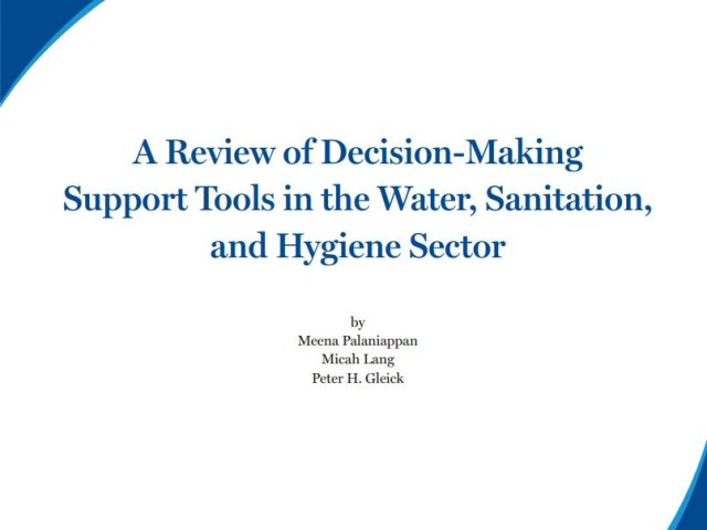 A Review of Decision-Making Support Tools in the Water, Sanitation, and Hygiene Sector