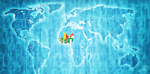 ECOWAS countries highlighted on a map