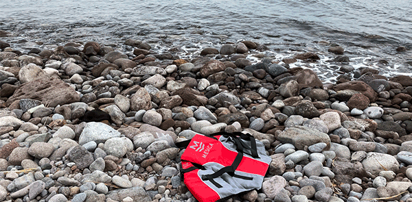 Lifejacket on Rocky Beach