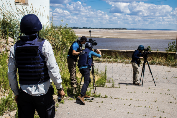 Nikopol, Ukraine - July 10, 2023 Omar Al Hajj, a Syrian journalist correspondent for Al Jazeera. This outstanding journalist covers the war in Ukraine and provided direct information on the situation.