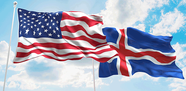 US and Icelandic Flags