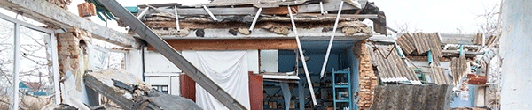 Destroyed school in Ukraine