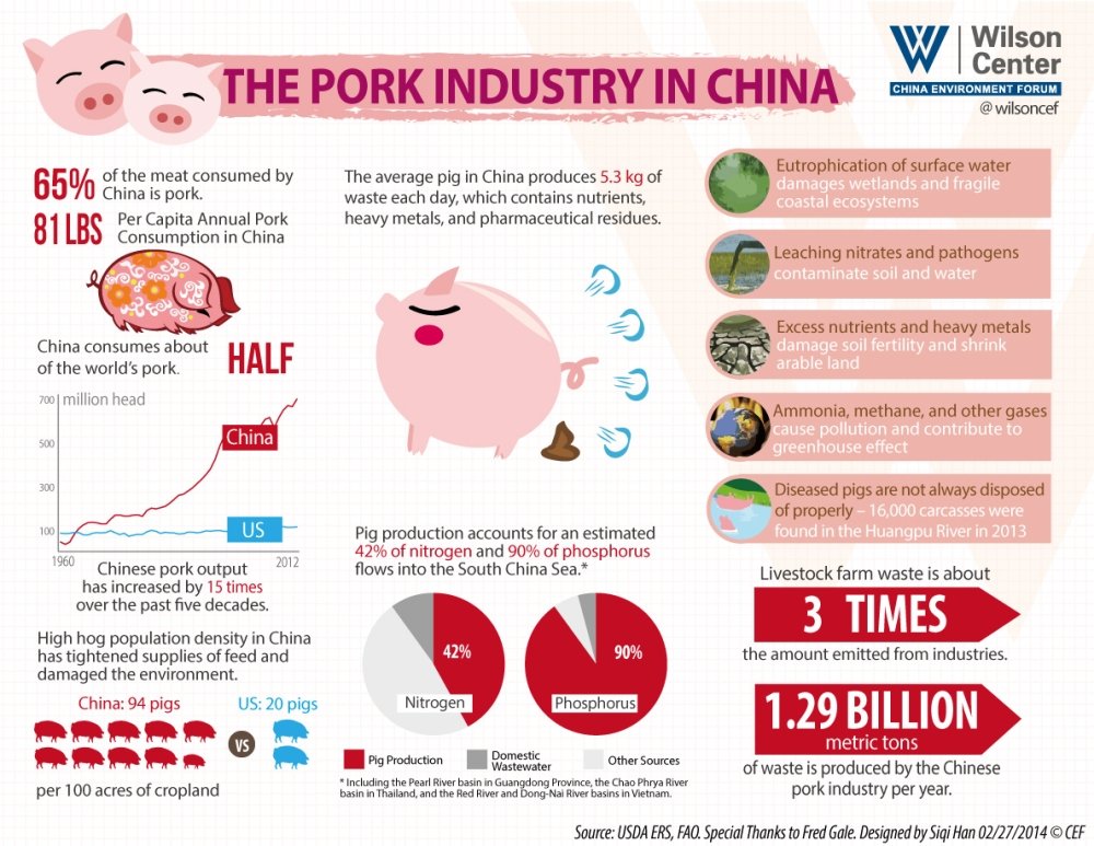 Forbes Quoted the CEF's Infographic about the Environmental Impacts of Chinese Pork Industry