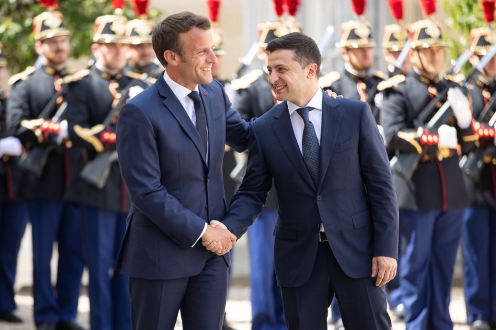 Ukrainian President Volodymyr Zelenskyy with French President Emmanuel Macron on an official visit to France. Source: president.gov.ua
