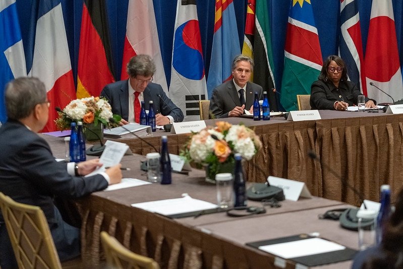 US Secretary of State Antony Blinken participates in the Minerals Security Partnership meeting in New York City on September 22, 2022 