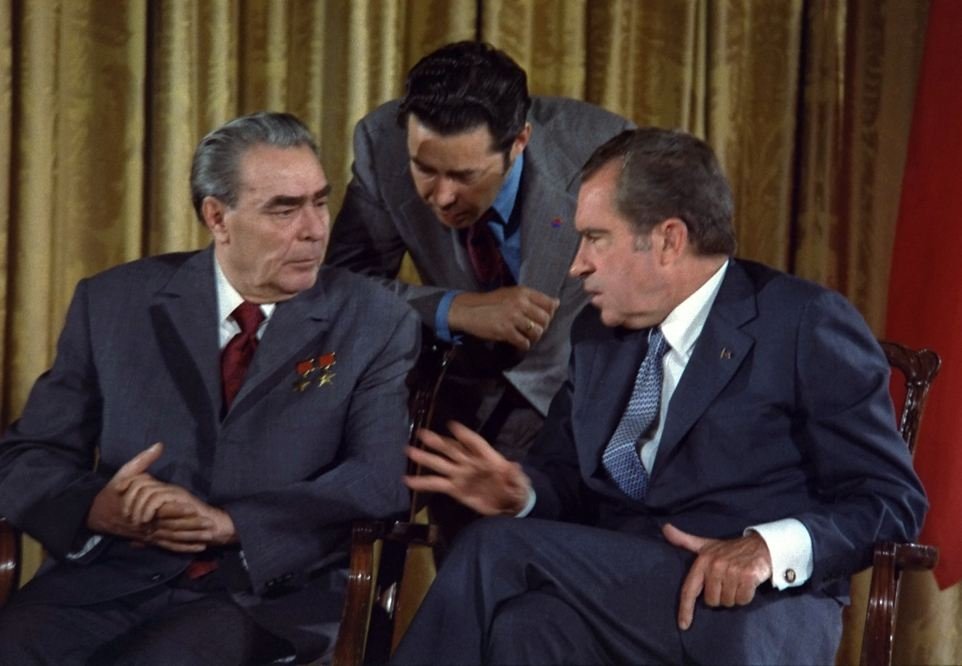 Leonid Brezhnev and Richard Nixon talks in 1973