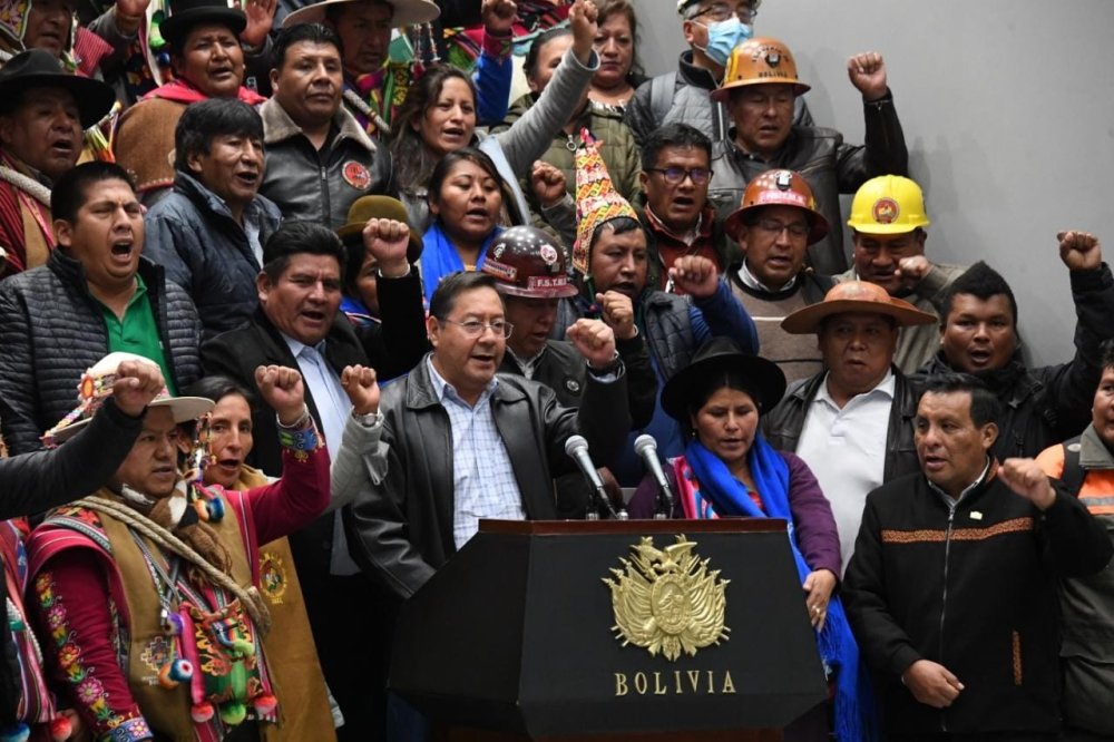 President Luis Arce of Bolivia after attempted coup