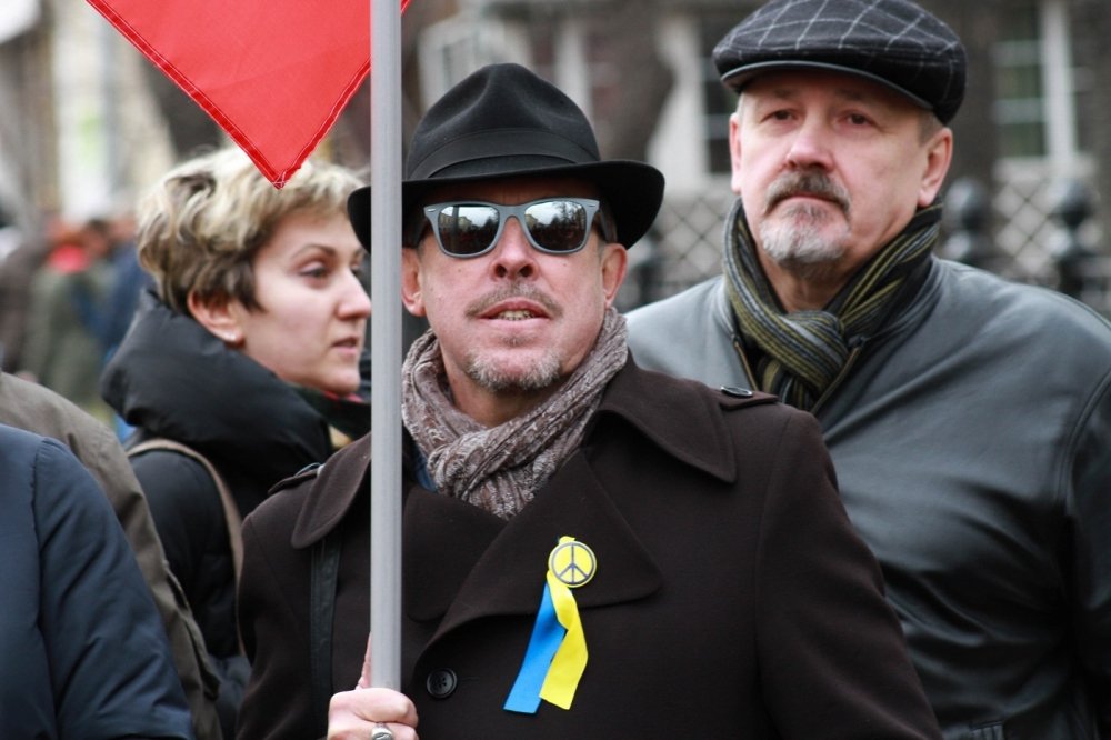 Andrey Makarevich at the March of Russian opposition against war with Ukraine.