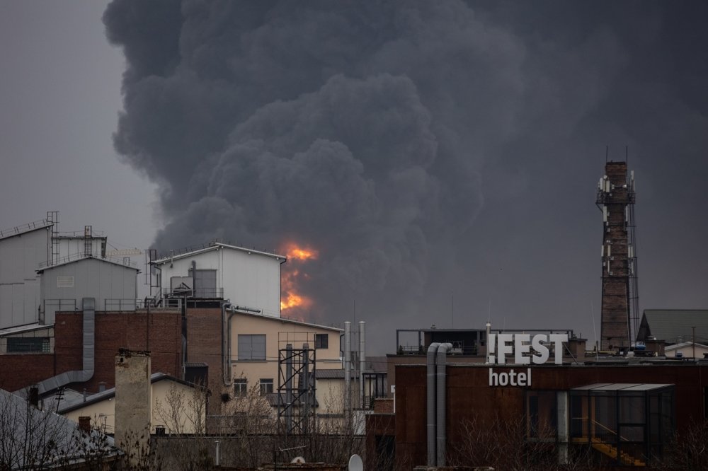 Power plant in Lviv after Russian attack