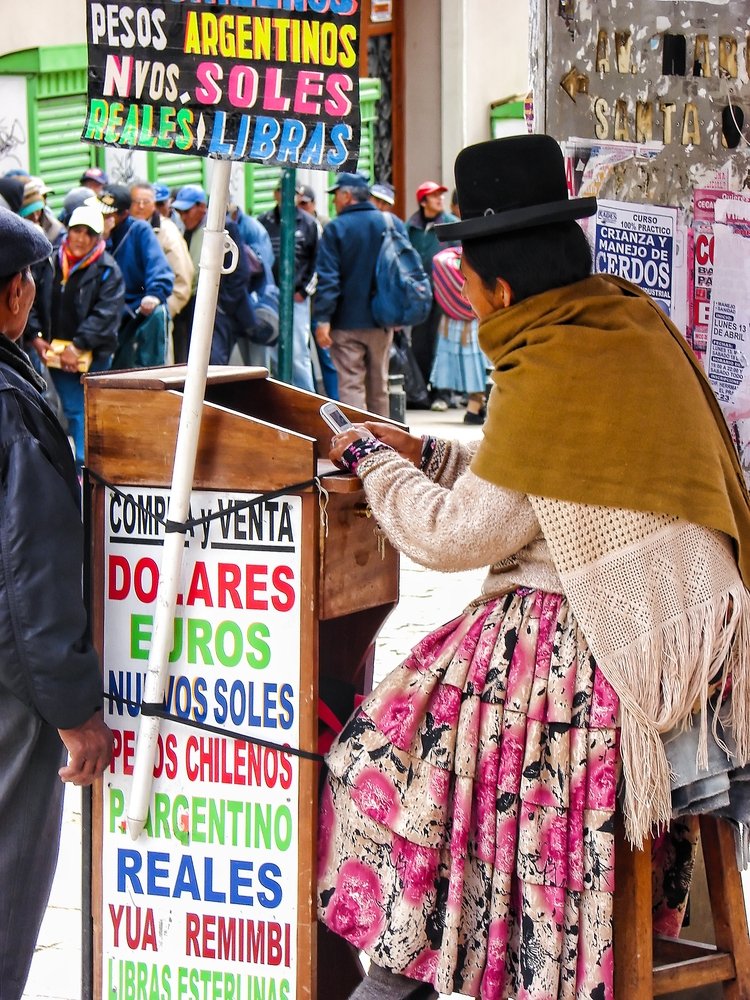 Woman Money La Paz Bolivia