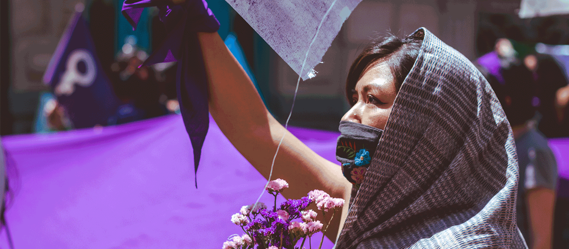 Woman in purple