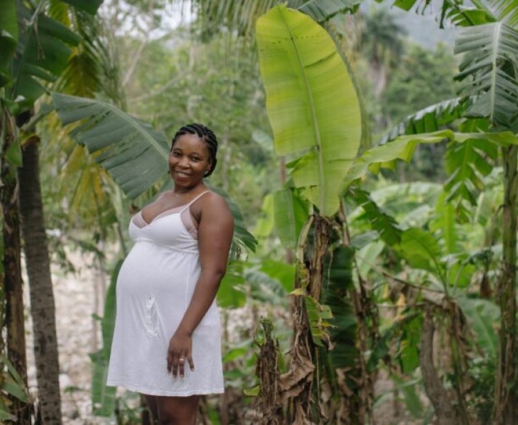 A pregnant woman in Haiti