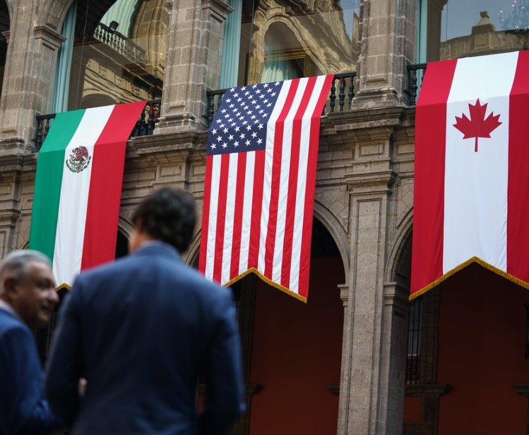 Canada, US, Mexican Flags at NALS in Mexico City