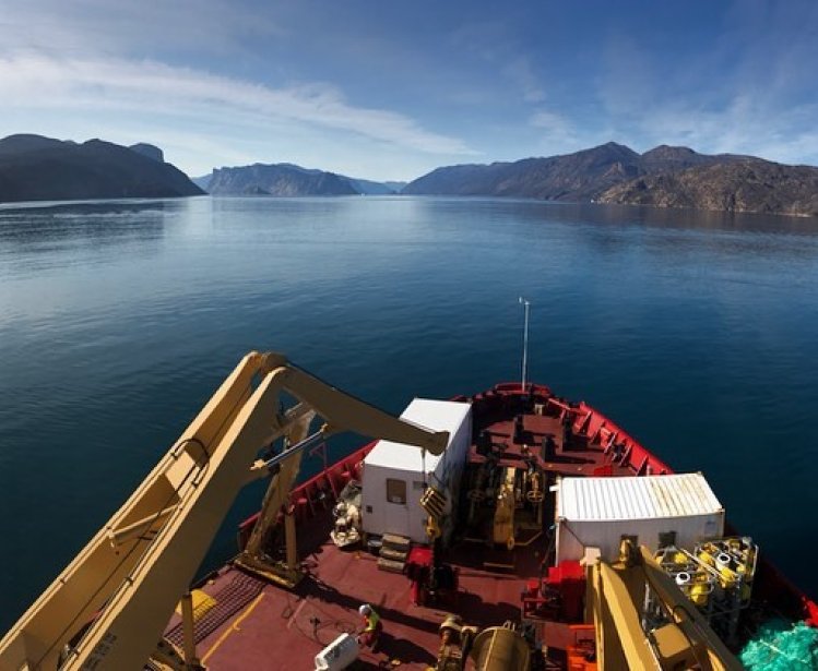 Aboard the CCGS Amundsen somewhere off the coast of northern Baffin Island, courtesy of Sam Athey. 