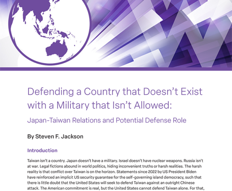 The cover of the report, with a dynamic purple graphic and the Indo-Pacific Program logo.
