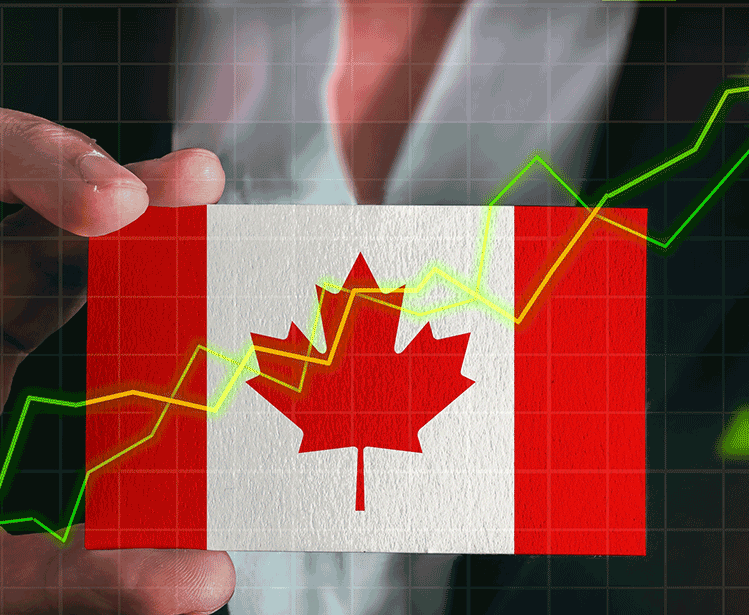 Canada Flag and Stocks